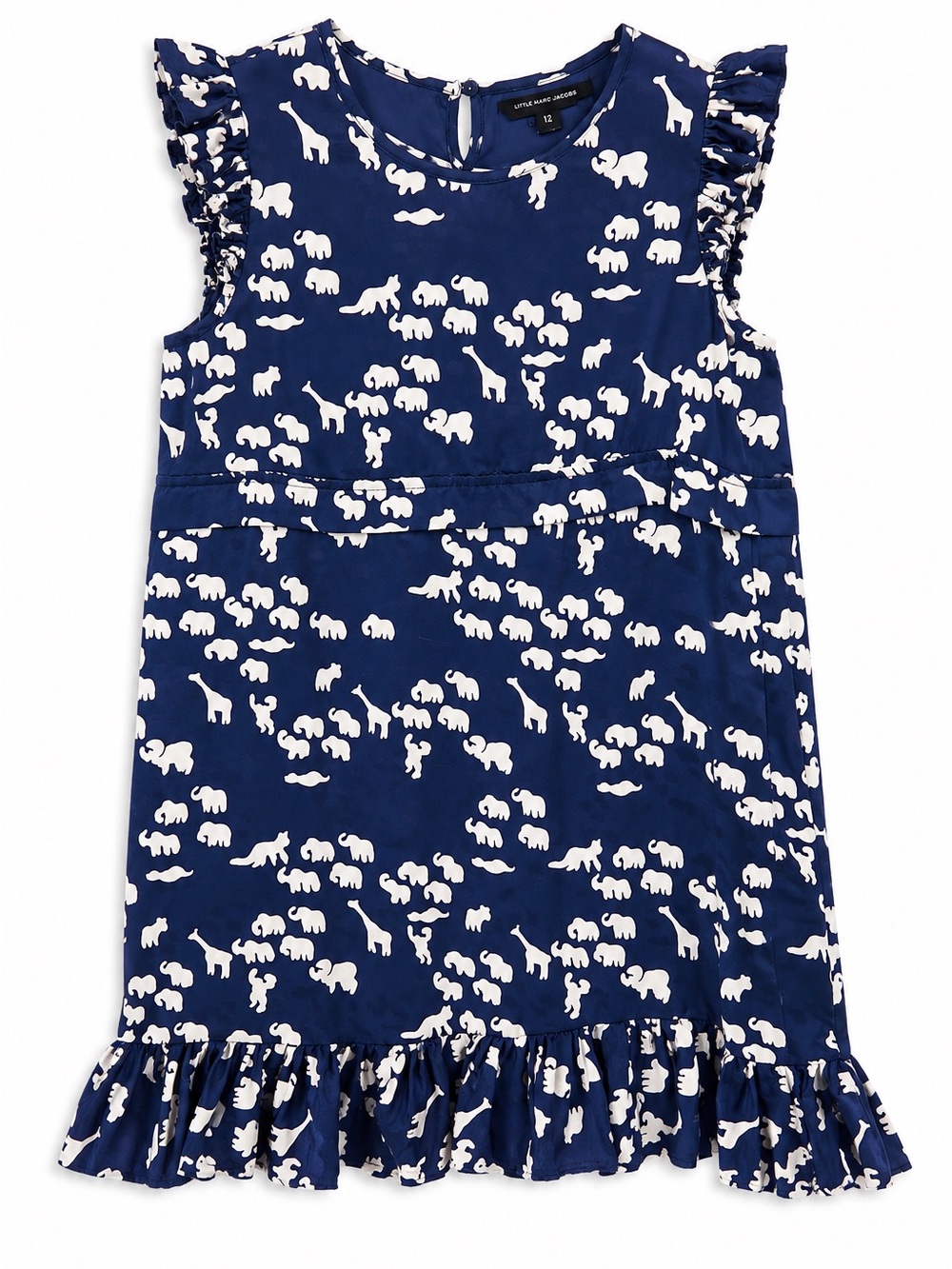 Little Marc Jacobs 100% Silk Animal Print Ruffle Dress Size 12